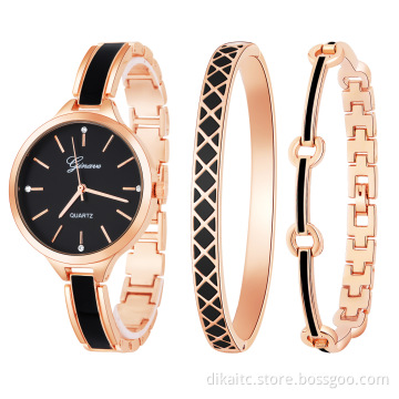 2021 New Well-made Watch Gift Set with Bracelet 3pcs Jewelry Gift Sets For Women Small Dial Women's Quartz Watches Reloj Set